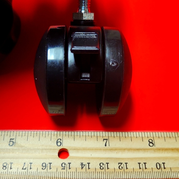 Furniture Caster Wheels 2.5" twin wheel threaded swivel stem   1 unit - Picture 3 of 3